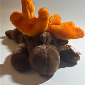 Ty Brown and Orange Stuffed Moose